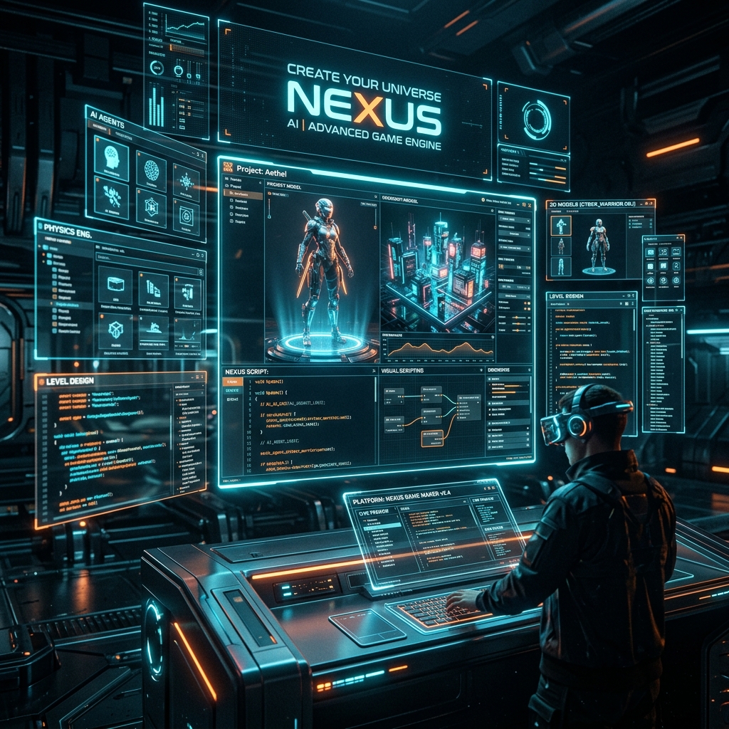 AI gameplay interface and world builder tools in action